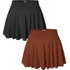 Women 2 Piece Skirts 2 in 1 Flowy Basic Versatile Stretchy Flared Casual Mini Skirts