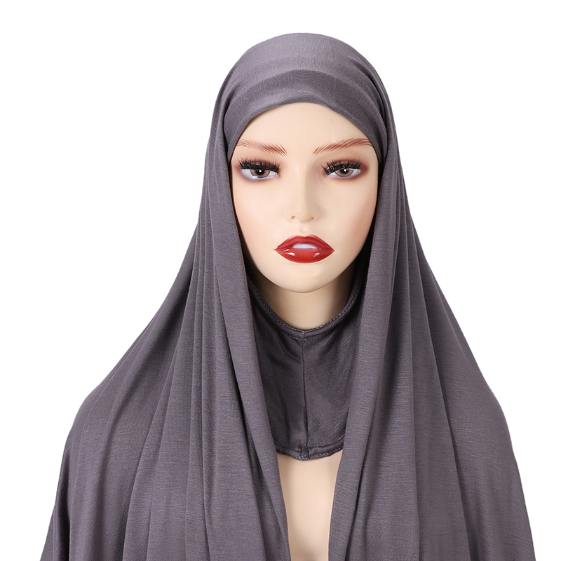 ONE PIECE Instant Wing Hijab Ribbed Jersey Scarves Instant Hijab Fashion Muslim Hijab with Full COVER CAP