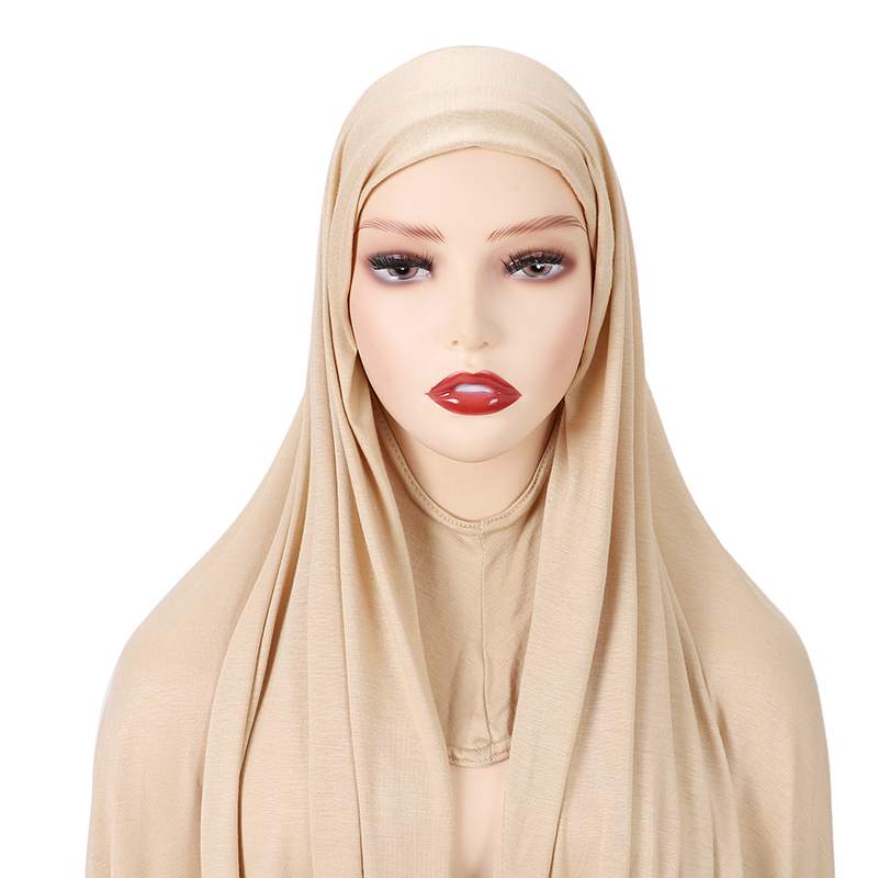 ONE PIECE Instant Wing Hijab Ribbed Jersey Scarves Instant Hijab Fashion Muslim Hijab with Full COVER CAP