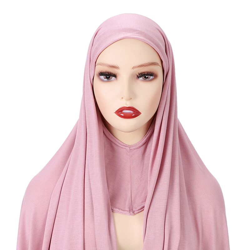 ONE PIECE Instant Wing Hijab Ribbed Jersey Scarves Instant Hijab Fashion Muslim Hijab with Full COVER CAP