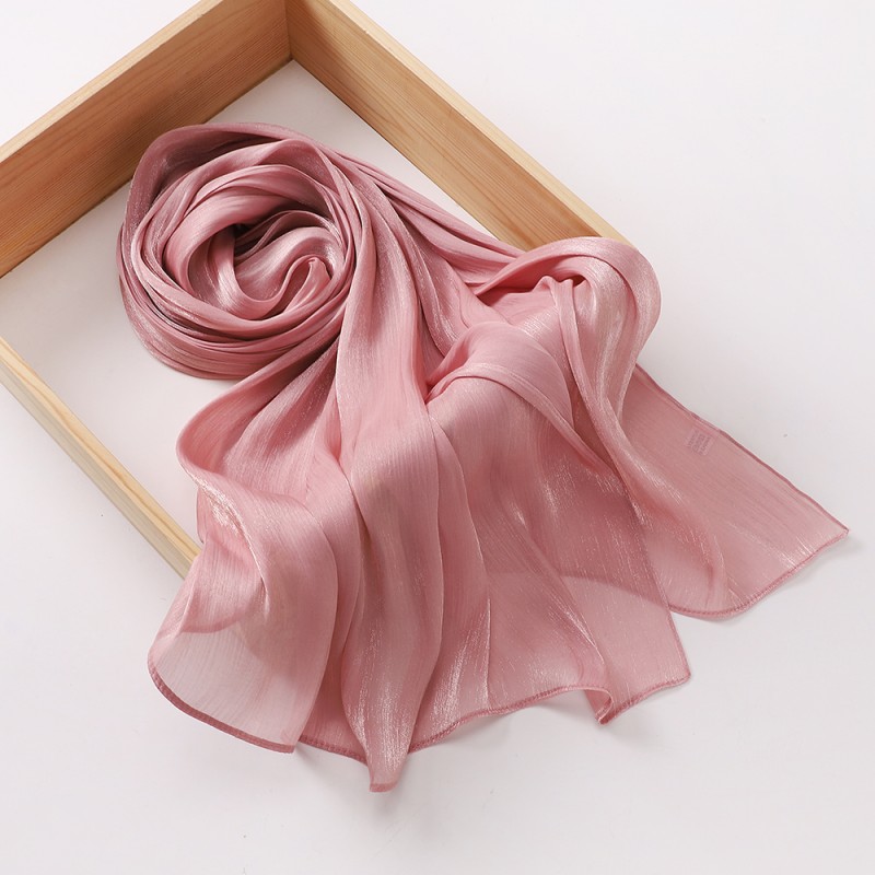 Hot Selling Shimmer Shawl Pleated Glitter Chiffon Shawl Giselle Lightweight Flowy Plain Hijab Scars