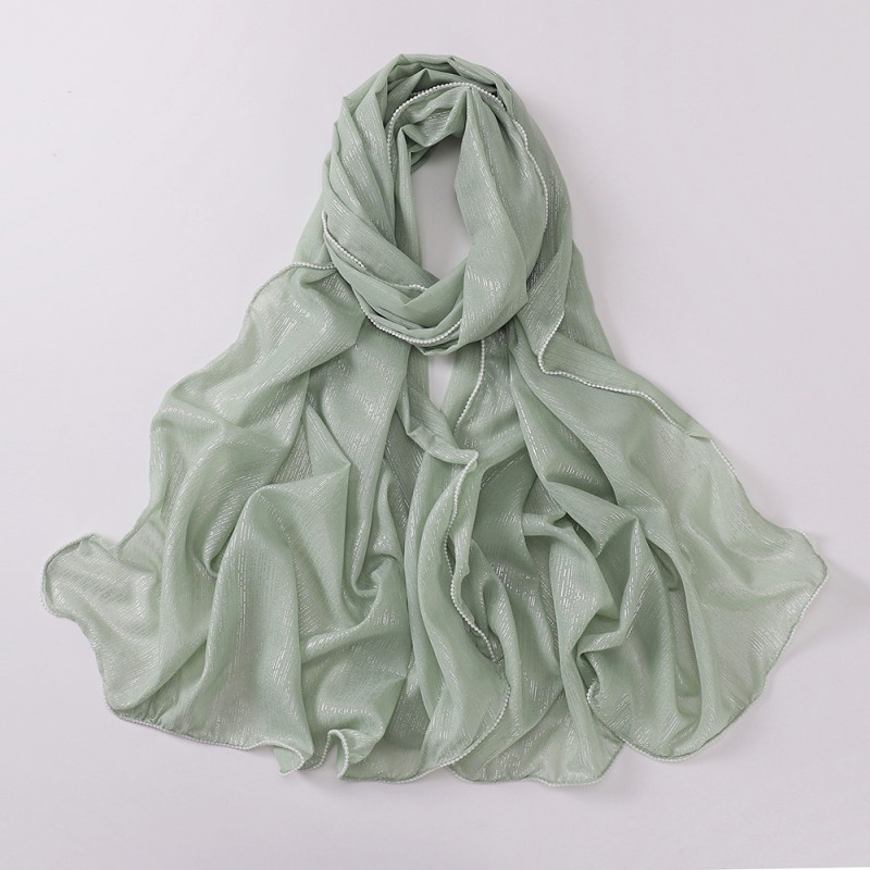 New Chiffon Hijab Solid Color Muslim Long Scarf Malaysia Tudung Bawal Islamcarf with Edge