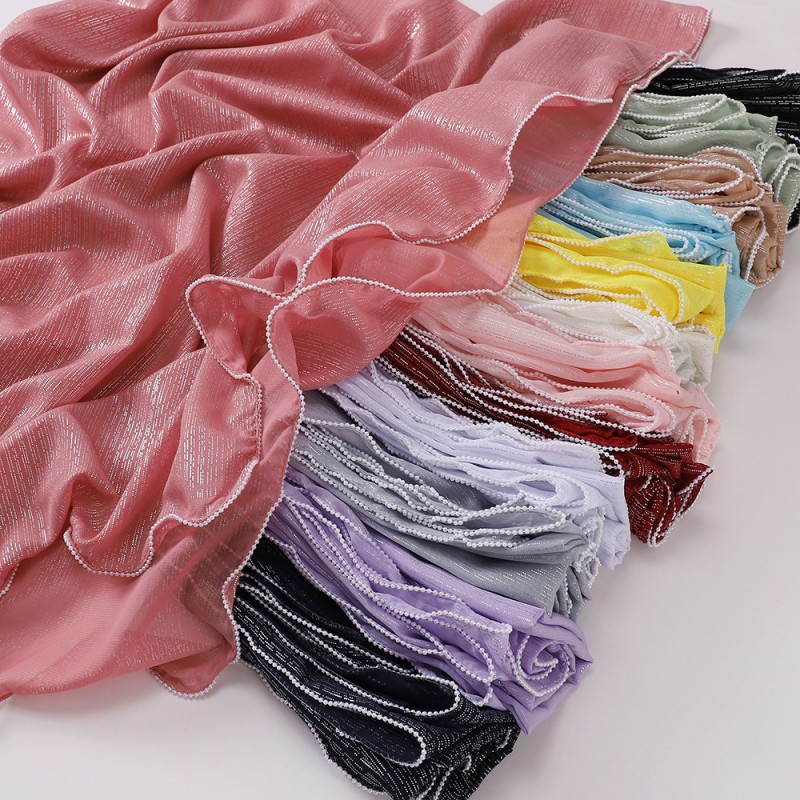 New Chiffon Hijab Solid Color Muslim Long Scarf Malaysia Tudung Bawal Islamcarf with Edge