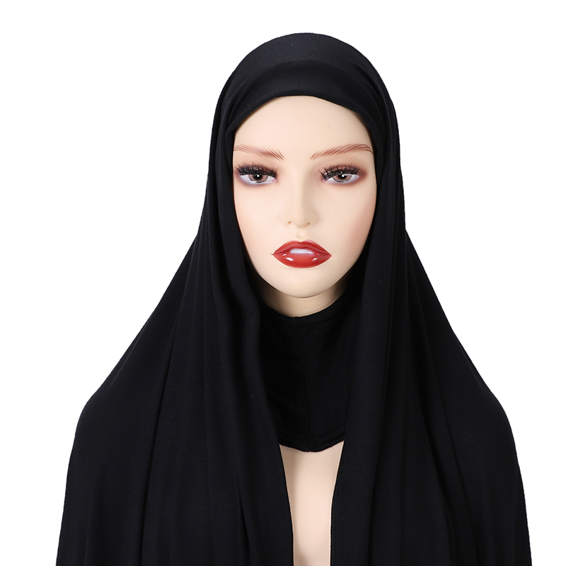 ONE PIECE Instant Wing Hijab Ribbed Jersey Scarves Instant Hijab Fashion Muslim Hijab with Full COVER CAP