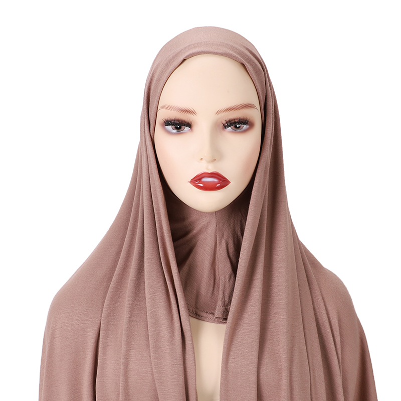 ONE PIECE Instant Wing Hijab Ribbed Jersey Scarves Instant Hijab Fashion Muslim Hijab with Full COVER CAP