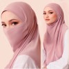 New Spring and Summer Breathable Ironless Hijabs Long Instant Hijab WOMEN Can Wear with Face Masks Ready to Wear Hijabs