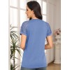 Womens Tshirts Trendy Fashion Tops Lace Short Sleeve Business Tee Shirts Casual Knitted Blouses Summer Outfits 2024