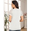 Womens Tshirts Trendy Fashion Tops Lace Short Sleeve Business Tee Shirts Casual Knitted Blouses Summer Outfits 2024