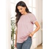 Womens Tshirts Trendy Fashion Tops Lace Short Sleeve Business Tee Shirts Casual Knitted Blouses Summer Outfits 2024