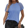 Womens Tshirts Trendy Fashion Tops Lace Short Sleeve Business Tee Shirts Casual Knitted Blouses Summer Outfits 2024