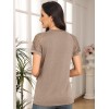 Womens Tshirts Trendy Fashion Tops Lace Short Sleeve Business Tee Shirts Casual Knitted Blouses Summer Outfits 2024