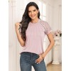 Womens Tshirts Trendy Fashion Tops Lace Short Sleeve Business Tee Shirts Casual Knitted Blouses Summer Outfits 2024