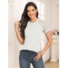 Womens Tshirts Trendy Fashion Tops Lace Short Sleeve Business Tee Shirts Casual Knitted Blouses Summer Outfits 2024