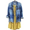 Women Denim Shirt Jacket Long Sleeve Shacket Coat Distressed Washed Ripped Frayed Hem Jean Jacket