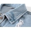 Womens Denim Jackets Distressed Ripped Long Sleeve Jean Jacket Coats