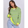 ANRABESS Women Striped Oversized Sweatshirt Long Sleeve Crewneck Hoodies Shirts 2024 Fall Pullover Top Trendy Preppy Clothes