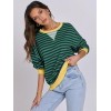 ANRABESS Women Striped Oversized Sweatshirt Long Sleeve Crewneck Hoodies Shirts 2024 Fall Pullover Top Trendy Preppy Clothes