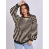 ANRABESS Women Striped Oversized Sweatshirt Long Sleeve Crewneck Hoodies Shirts 2024 Fall Pullover Top Trendy Preppy Clothes