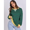 ANRABESS Women Striped Oversized Sweatshirt Long Sleeve Crewneck Hoodies Shirts 2024 Fall Pullover Top Trendy Preppy Clothes