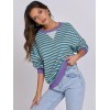 ANRABESS Women Striped Oversized Sweatshirt Long Sleeve Crewneck Hoodies Shirts 2024 Fall Pullover Top Trendy Preppy Clothes