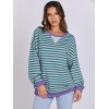 ANRABESS Women Striped Oversized Sweatshirt Long Sleeve Crewneck Hoodies Shirts 2024 Fall Pullover Top Trendy Preppy Clothes